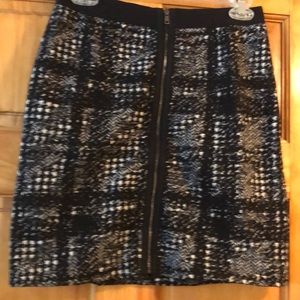 Ann Taylor wool front zippered mini pencil skirt